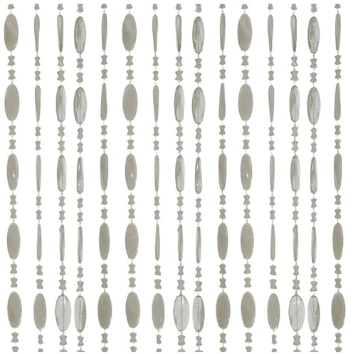 EMPOTEC Tenda a Perline, Bianco Ghiaccio, 230x120 cm, 96 Fili, con Supporto in Alluminio, per Porta Balcone Finestra Terrazzo