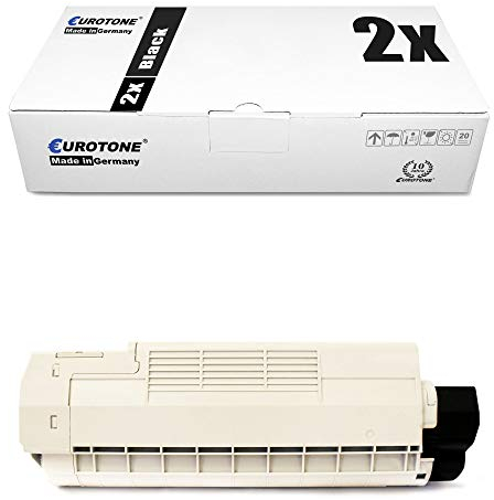 2X Eurotone Toner für Oki C 610 wie 44315308 Black Schwarz Patronen Kartuschen