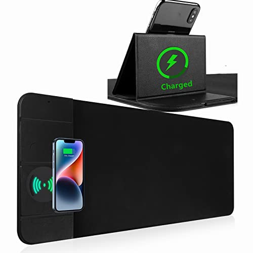 Tappetino Per Mouse Da Gioco Wireless Ricarica Mouse Pad 15W XXL esteso Cuscino per scrivania grande portatile Tappetino per tastiera in gomma antiscivolo resistente all'acqua