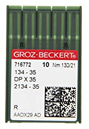 Groz-Beckert 10er Packung Nähnadeln (Ganzes Sortiment) (Auswahl) (134-35 | Rundkolben und Rundspitze | Nm. 130/21)