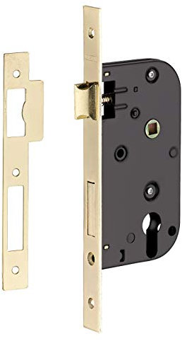 THIRARD - Boîtier de Serrure Encastrable à Cylindre pour Porte d'Entrée - Axe 50 mm - Bouts Carrés - Coffre Acier Embouti - Têtière Acier - Pêne Alliage Zingué - Gâche Plate - Carré 8 mm - Gris