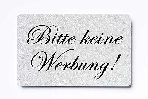 2x Bitte keine Werbung magnetisch und selbstklebend Aufkleber Tür Schild Türschild Briefkasten Briefkastenschild Haus Praxis Büro Geschäft silber (2)