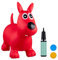 Relaxdays Hüpftier Hund, inklusive Luftpumpe, Hüpfhund bis 50 kg, Hopser BPA frei, für Kinder, Hüpfspielzeug, rot