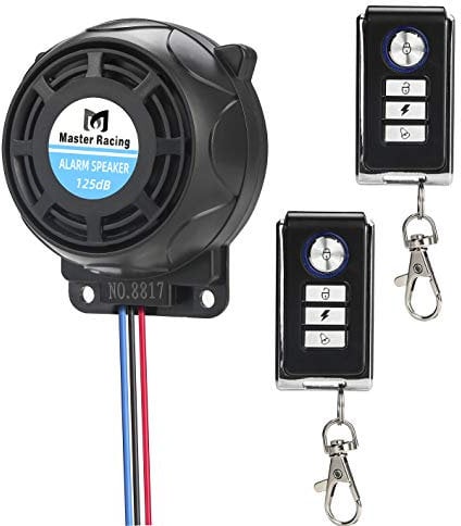 Rupse Motorrad Alarmanlage, Alarm mit 2 Fernbedienung Wasserdicht Diebstahlsicherung Einstellbare Empfindlichkeit für alle Roller Moped oder Quad mit 12 Volt (1)