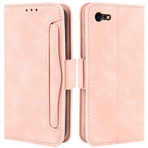 HualuBro Handyhülle für iPod Touch 7 Hülle, iPod Touch 6/5 Hülle Leder, Flip Case Cover Stoßfest Wallet Klapphülle Schutzhülle für Apple iPod Touch 7 Generation Tasche (Pink)