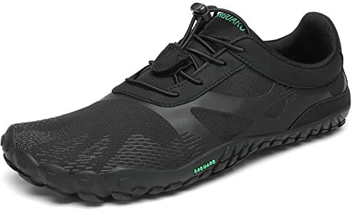 SAGUARO Barfußschuhe Herren Minimalistische Leicht Barfussschuhe Damen Atmungsaktive Traillaufschuhe Zehenschuhe Schwarz Gr.44