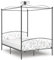 vidaXL Himmelbett Bettgestell Bett Doppelbett Metallbett Bettrahmen Lattenrost Schlafzimmerbett Schlafzimmermöbel Ehebett Grau Metall 140x200cm
