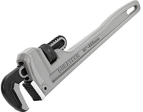 DURATECH Clé Serre-Tubes Droite en Aluminium Robuste 250 mm, Clé à Griffe pour Réparation de Plomberie
