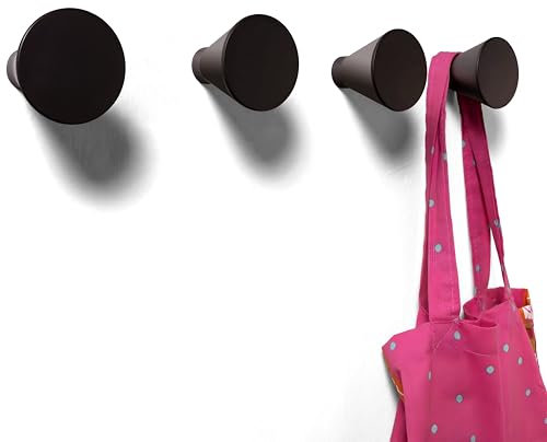nidoshu YCONIC 4 Patere Porte Manteau Mural Noire - Patère Murale Deco Crochets Design Chambre Moderne pour Entrée Original Salle de Bain Decoratif ou Enfants