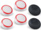9CDeer Lot de 6 joysticks analogiques performants compatibles avec PS5, PS4, Xbox Series X/S, Xbox One, Switch Pro Controller Blanc/rouge