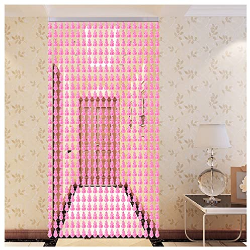 LIJINBO Perlenvorhang Türvorhang,Acryl Perlenvorhang for Türen Raumteiler Home Festival Dekorative Paneel for Schrank Wohnzimmer Restaurant, Anpassbar (Color : Pink, Size : 130x160cm)