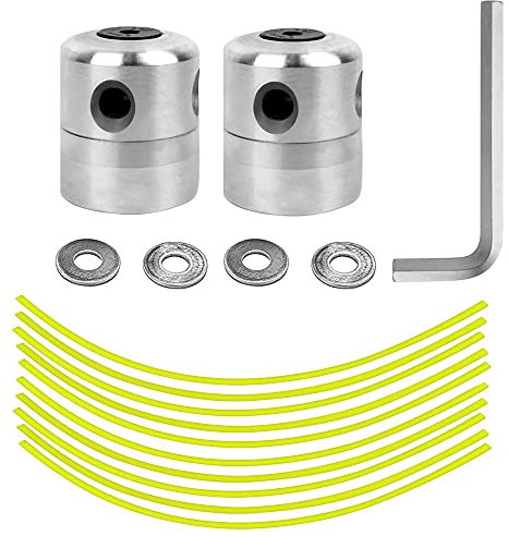 Ruolin 2pcs Testina Decespugliatore Universale in Alluminio, Testa di Erba Trimmer Testa Doppia per Decespugliatore Prato Alluminio con 10 Nylon Filo Trimmer Head Accessori