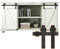 ETIASQSA Kit de quincaillerie pour porte de grange coulissante - 152 cm - Pour meubles TV à double porte, petites armoires, cintre en forme de J