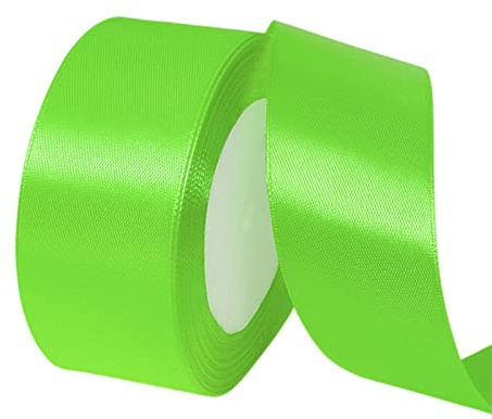 POPOYU Satinband FruchtGrün 40mm, 23 Meters Dekoration Geschenkband Fein Schleifenband, Stoffband für Luftballons, Hochzeit, Taufe und Geburtstag Geschenke Der Valentinstag Verpackung von Geschenken