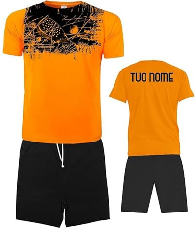 Vestipassioni Completo Padel Uomo Personalizzabile Traspirante composto da Maglia e Pantaloncini Con Tasche, Abbigliamento Padel Made In Italy