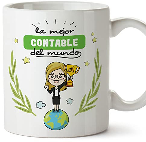 MUGFFINS Tazas para CONTABLE mujer - En Español - Mejor del mundo - 11 oz / 330 ml - Regalo original y divertido