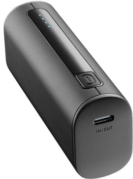 Cellularline | Power Bank THUNDER 5000 | Caricabatterie Portatile Extra Compatto 12W dotato di Porta USB-C - Nero