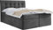 WFL GROUP Boxspringbett mit Bettkasten 120x200 140x200 160x200 180x200 200x200 Doppelbett Gepolstert Bett Mit Matratze und Topper - Stauraumbett mit Kopfteil - Dunkel Grau Samt - 140 x 200 cm