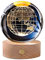 Globus Kristallkugel Nachtlicht, USB Touch Nachtlampe 3D Ball Lampe mit Holzsockel Weißes Licht Raum Mond Erde Astronaut 8cm Sonnensystem Galaxy Kristallkugel Nachttischlampe Geschenke für Kinder