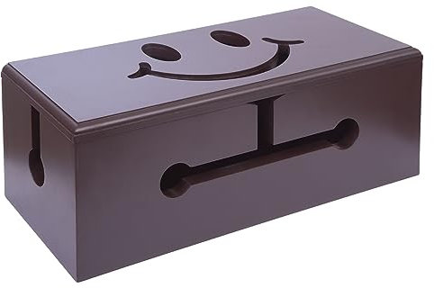 Ultimate Cable Management Box - Wood Lid, Desk & TV Organizer, Concealer for Cords, Surge Protectors, Chargers - Home/Office Solution!