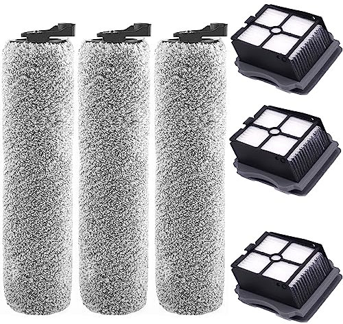 Asdazrxy Rouleau Brosse de Rechange et Ensemble HEPA pour Aspirateur Sec/Humide sans Fil iFloor3/Floor One S3(3*Brosse Rouleau + 3*Ensemble HEPA)