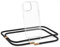 ZhinkArts - Handykette kompatibel mit iPhone 13 Pro Max - Handyhülle zum Umhängen - Band/Schnur abnehmbar - Necklace - Clear - Schwarz - Gold