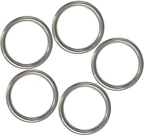 UCLEVER 5 Stück Rundringe Edelstahl 304 geschweißt 8 x 50 mm Rundring O Ring Edelstahlring wetterbeständig rostfrei belastbar
