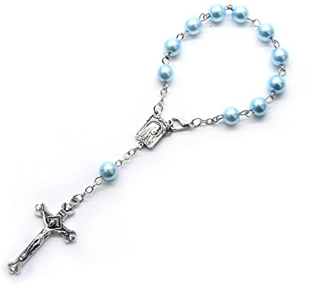 Mini-Rosenkranz zur Taufe, Finger-Rosenkränze mit 11 Perlen, für Hochzeiten, Partys, Taufe, Finger-Rosenkränze