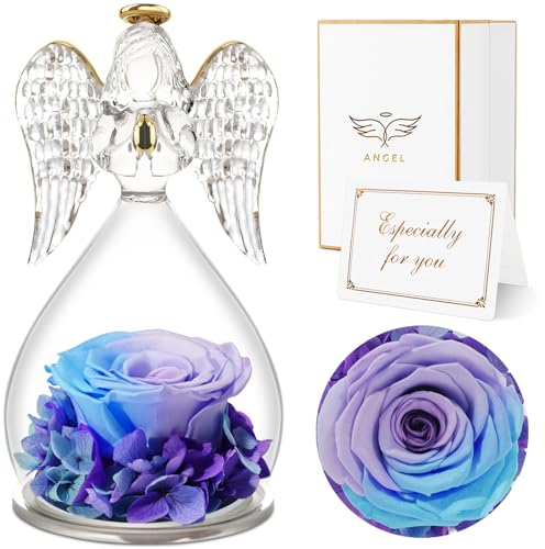 Sunia Ewige Rose Engel Geschenke für Frauen, Engel Figur Geschenke für Mama, Geburtstagsgeschenk für Frauen, Mutter Oma Geschenk, Schutzengel Rose Geschenke zum Muttertag Weihnachten Valentinstag