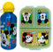 CARTOON Set pranzo per bambini 2 pezzi Topolino Disney, borraccia e portamerenda 3 scomparti senza BPA, borraccia in alluminio 560 ml e contenitore portapranzo multiscomparto