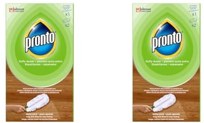Pronto Staubwedel, 2er Pack (5 Nachfüller), Weiß, Textil, Staubwedel mit auswechselbaren Köpfen