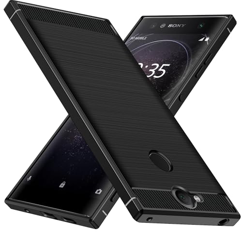 ivoler Silikon Hülle für Sony Xperia XA2, [Militärischer Schutz] Stoßfest Handyhülle, Dünne Weiche Flexible TPU Kratzfest Schutzhülle Anti-Fingerabdruck Case Cover, Schwarz