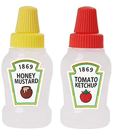 Bouteilles de sauce mini, pots d'épices, 25 ml de bouteilles de ketchup de tomate, récipient de vinaigrette à salade de sauce portable, contenants de garde
