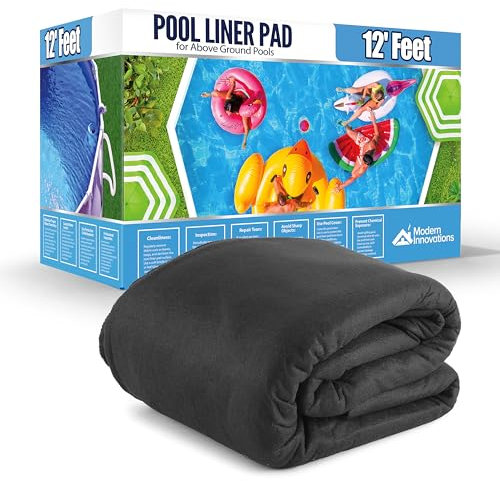 Modern Innovations Tapis De Piscine Hors Sol, Rond 3, D'extérieur Pré-Découpés Et Résistants Pour Revêtements Noirs Rembourrage Protection, Piscine, 6 M