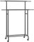 SONGMICS Kleiderständer auf Rollen, doppelte Stangen, ausziehbare Kleiderstangen, Garderobenständer aus Stahlrohren, bis 80 kg belastbar, 83-120 cm breit, tintenschwarz HSR133B01