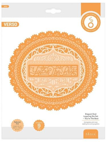 Tonic Studios - Elegantes ovales Stanzformen-Set – You're The Best – 4898E