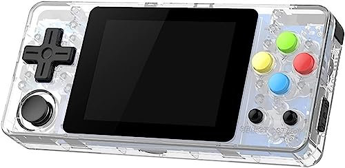 ZQJYMXY Handheld Game Console, Retro Mini Pocket Games Consoles Tony Open Source System Arcade Joystick Built-in 10000+ Games Support 30 Simulator [2.0 Upgrade] (Color : Clear)
