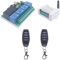 Interrupteur d’éclairage sans fil 220V 4CH sans câblage Apprendre le code Interrupteurs de relais de télécommande 85V-250V 220V 110V pour porte de garage légère (2 * Télécommande)