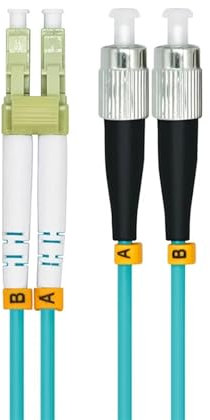 ELEBOR Blindado en interiores 300 metros LC-FC Dúplex 10 gigabit 50/125 cable de fibra múltiple OM3 Aqua 1 0GB LC a FC Jersey del cable de parche