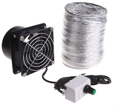 HEIBTENY Smoke absorber, flue fan, pipe duct, exhaust fan, USB, adjustable speed pipe fan (only fan)