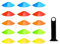 CLENEA 15 Pcs/set 19cm Football Training Sports Saucer Cones Marker Discs Soccer Entertainment Sports Accessories