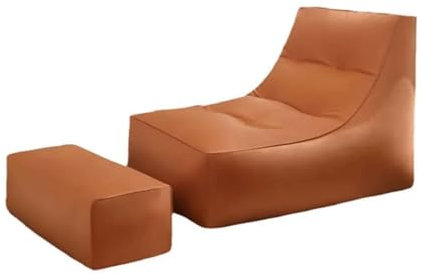 EYPKPL Lazy Sofa Kreativer Sitzsack-Stuhl, Leder, fauler Sofa-Stuhl mit Füllung, Sitzsack, Tatami, mit Fußhocker, Rückenlehne, Couch, Sitzsack-Liege frei bewegen