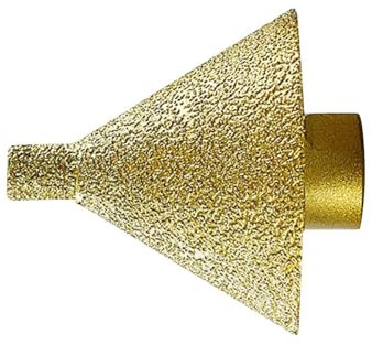 AWHAO Broca de biselado de diamante, broca cónica de diamante para baldosas, broca de biselado avellanado para agrandar orificios y recortar para granito, 50MM