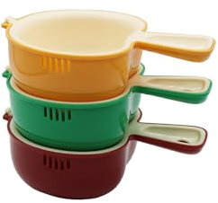 halteoly Passoire 2 en 1 pour fruits et légumes, mini passoire double en plastique avec bol mélangeur, petit récipient pour baies