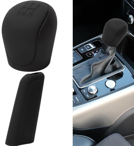 Un ensemble de housses de levier de vitesse de voiture 5 vitesses et housse de frein à main, housse universelle pour pommeau de levier de vitesse de voiture, housse de pommeau de levier de vitesse