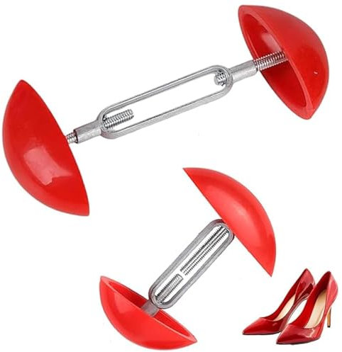 YOUNIEYO 2 Pack Red Mini Shoe Trees for Women Adjustable Shoe Stretchers, Shoe Expander for Wide Feet, Ideal for Comfort and Fit, 4.5/5.4CM