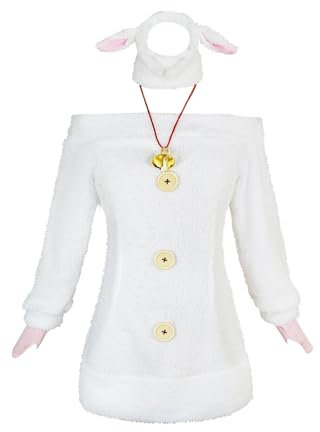 Xinnice Anime Rem Cosplay Kostüm Little Sheep Remu Outfit Full Set Re:0 Character Cosplay Uniform Set Karneval Halloween Kostüm für Damen