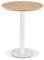 KADIMA DESIGN Esstisch Rund 60 cm Eschenholz Gusseisen | Küchentisch Platte Naturfinish Sockel Weiß | Bistrotisch Kompakt für kleine Räume | Modern Elegant | 60x60x75,5 cm | Bastille Kollektion