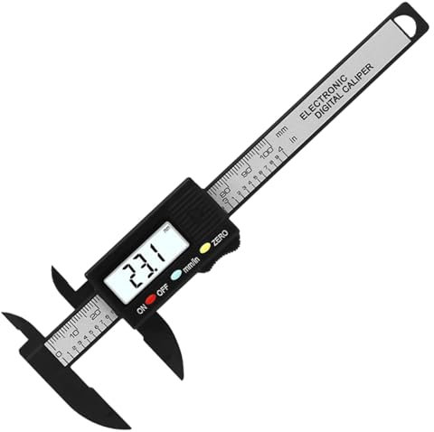 Calibrador digital, 100 mm, calibrador deslizante clásico con pantalla LCD grande, pequeño vernier digital para medidas exteriores, interiores y de profundidad, color negro
