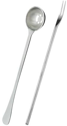 2 Pcs Stainless Steel Pickle Fork Metal Olive Spoon with Holes Long Handle Food Scoop Pickle Jar Serving Spoon